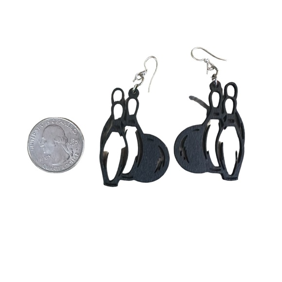 Wooden Bowling Earrings ALL $5 ITEMS 3/$10!! - Picture 2 of 3
